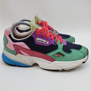 Adidas Falcon Multicolor Patch Leather Sneakers